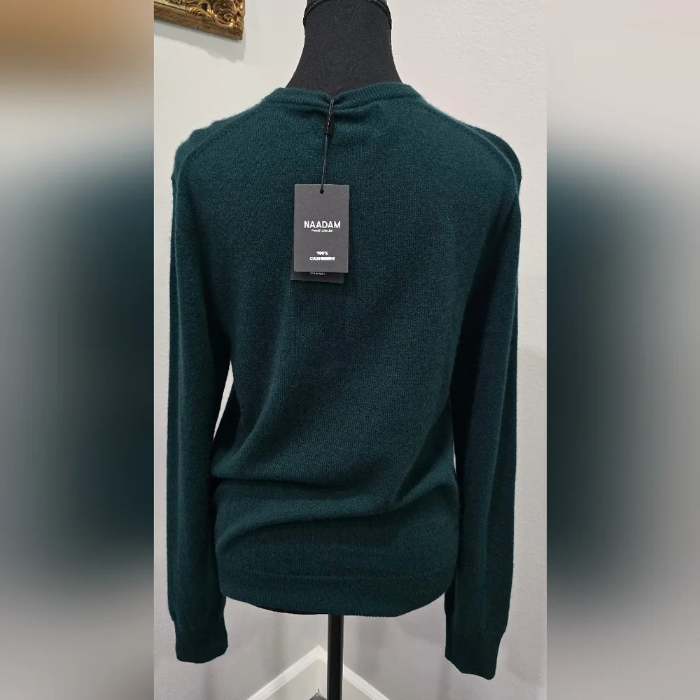 NWT NAADAM 100% Cashmere Crewneck Sweater – Pine Green – Size XS - Picture 3 of 7